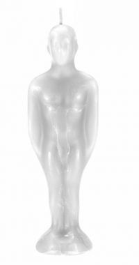 White MALE Nude Figure Candle